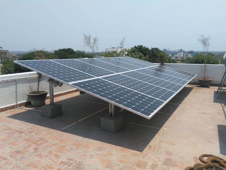 Solar panels installed on a residential rooftop